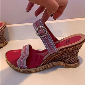 Costa Blanca pink wedge size 10